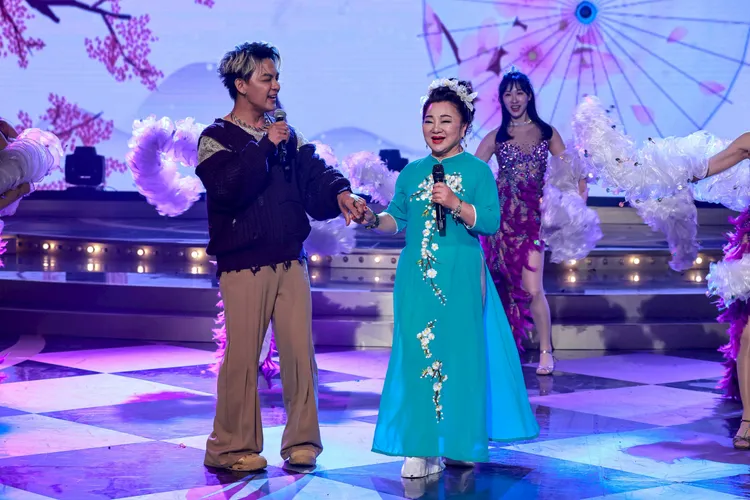 白冰冰（右）、曾瑋中入圍今年金曲獎台語歌王、歌后。民視提供
