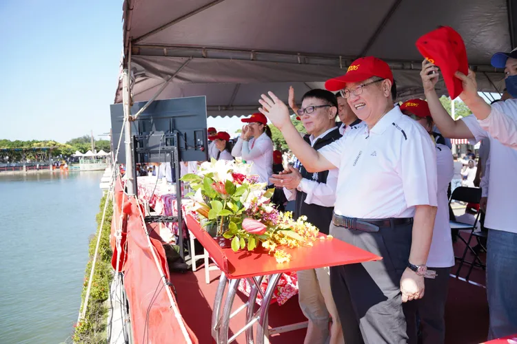 楊文科到場為選手加油打氣。新竹縣府提供