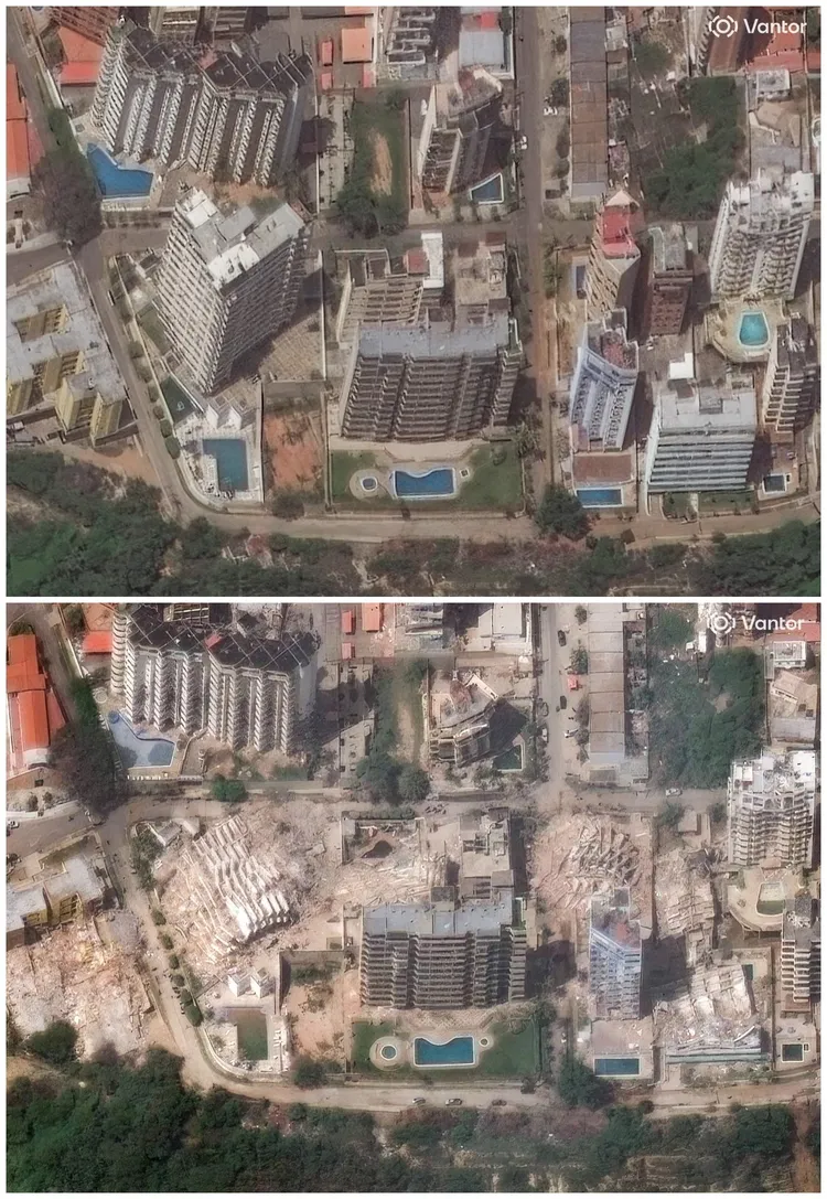 空拍對比圖。路透