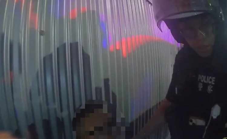 洪男毒駕落跑，隨即被警方逮獲。翻攝畫面