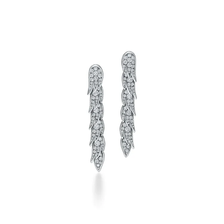 Tiffany石上鳥珠寶系列Wings垂墜式耳環。品牌提供