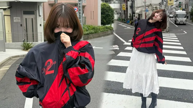 Karina去年總統大選前也因為上傳穿著寫2的紅色外套，被敏感網友出征。翻攝Karina IG