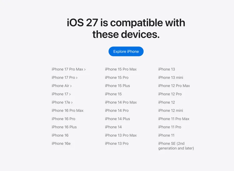 受惠於CPU排程新功能加入，iPhone11也能隨之一同升級。Apple官網