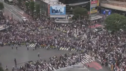 日球迷「狂歡遵守紅綠燈」又來了　澀谷十字路口奇景太驚人