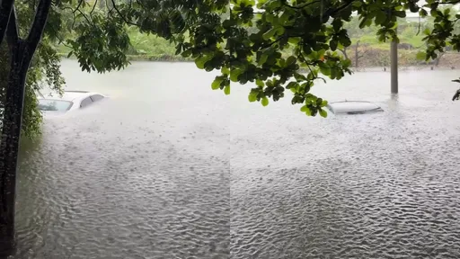 米克拉挾超大豪雨！高雄大寮釀洪災　轎車慘遭滅頂