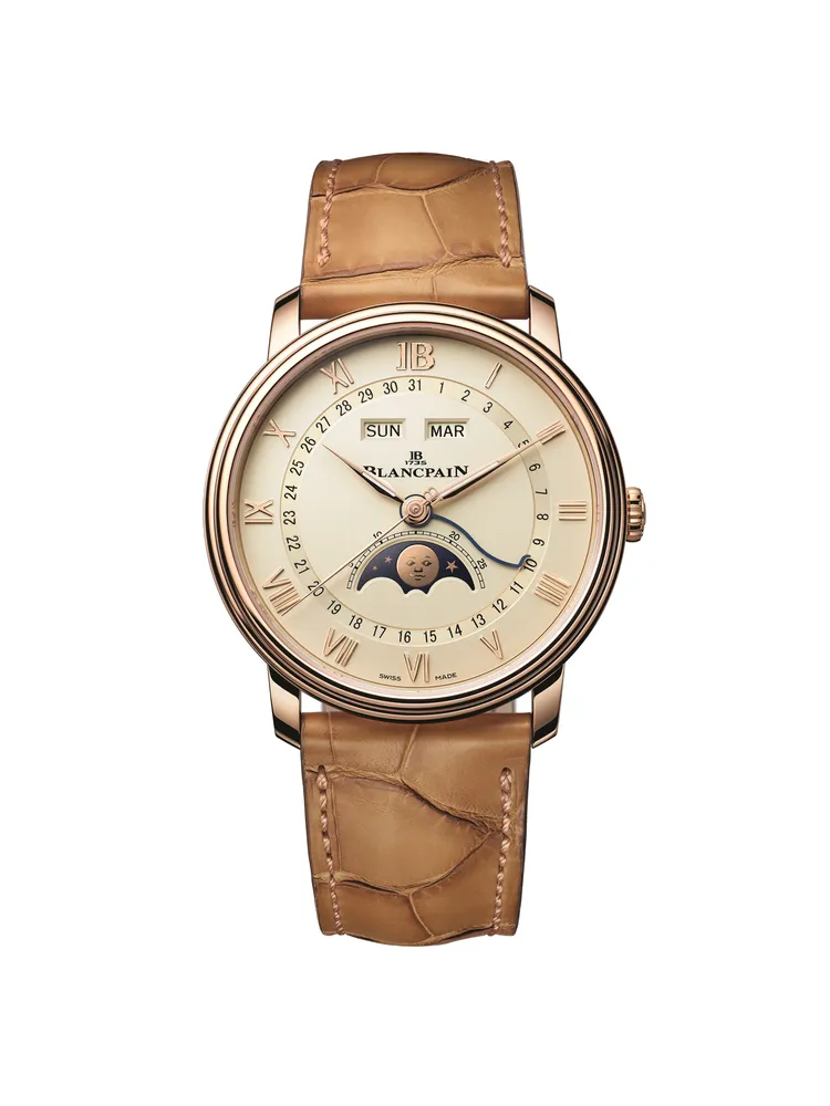 孫鍾元佩戴Blancpain Villeret全日曆月相腕錶，102萬1000元。品牌提供