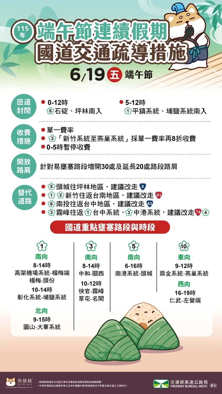 連假首日國道疏導措施。高公局提供