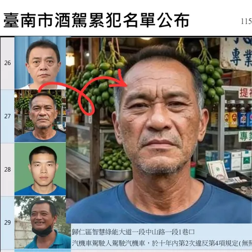 公告酒駕累犯名單竟有「AI人」　台南市府回應了