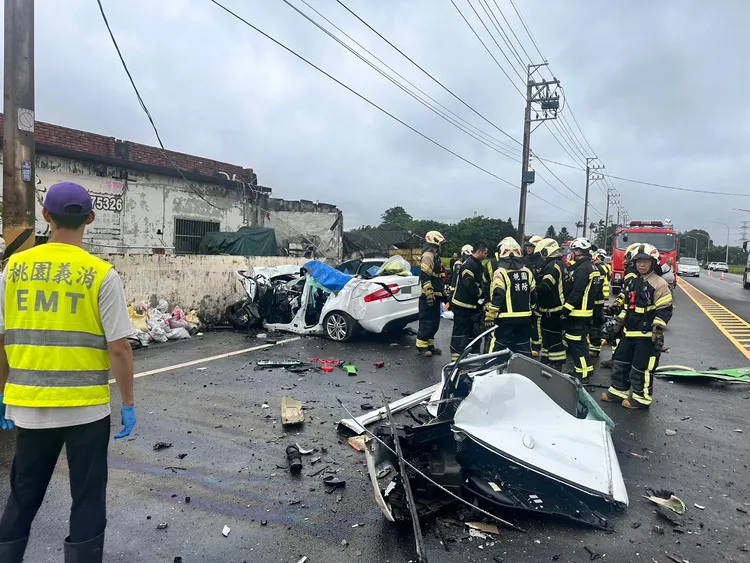 車禍現場。楊梅警分局提供