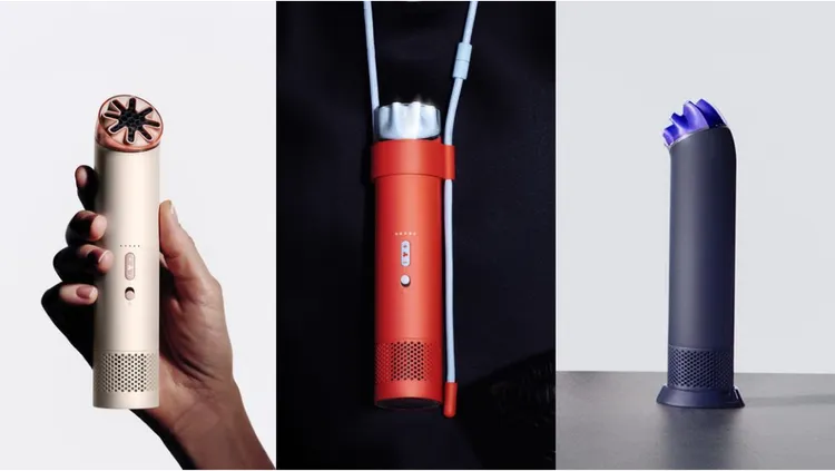 Dyson HushJet Mini Cool迷你風扇共有「暮光粉」、「岩黑藍」、「極光紅」3款配色。Dyson提供
