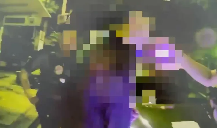 男子被帶回偵辦。翻攝畫面