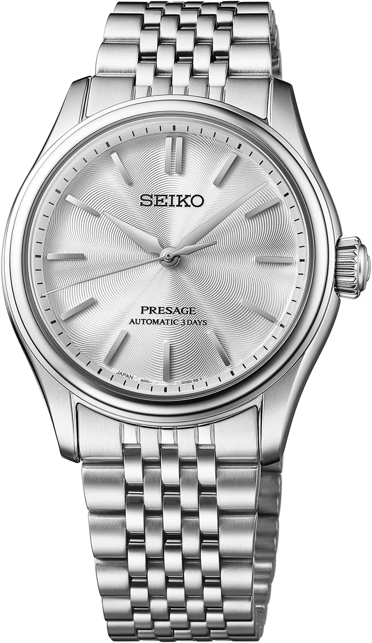 Seiko Presage Classic系列富岡絲綢面盤腕錶HCC001，3萬2000元。品牌提供