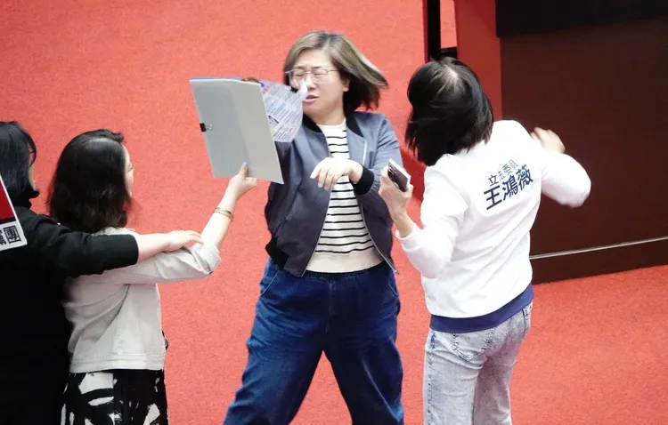 王鴻薇日前在立法院會和綠委們發生爭執。莊宗達攝