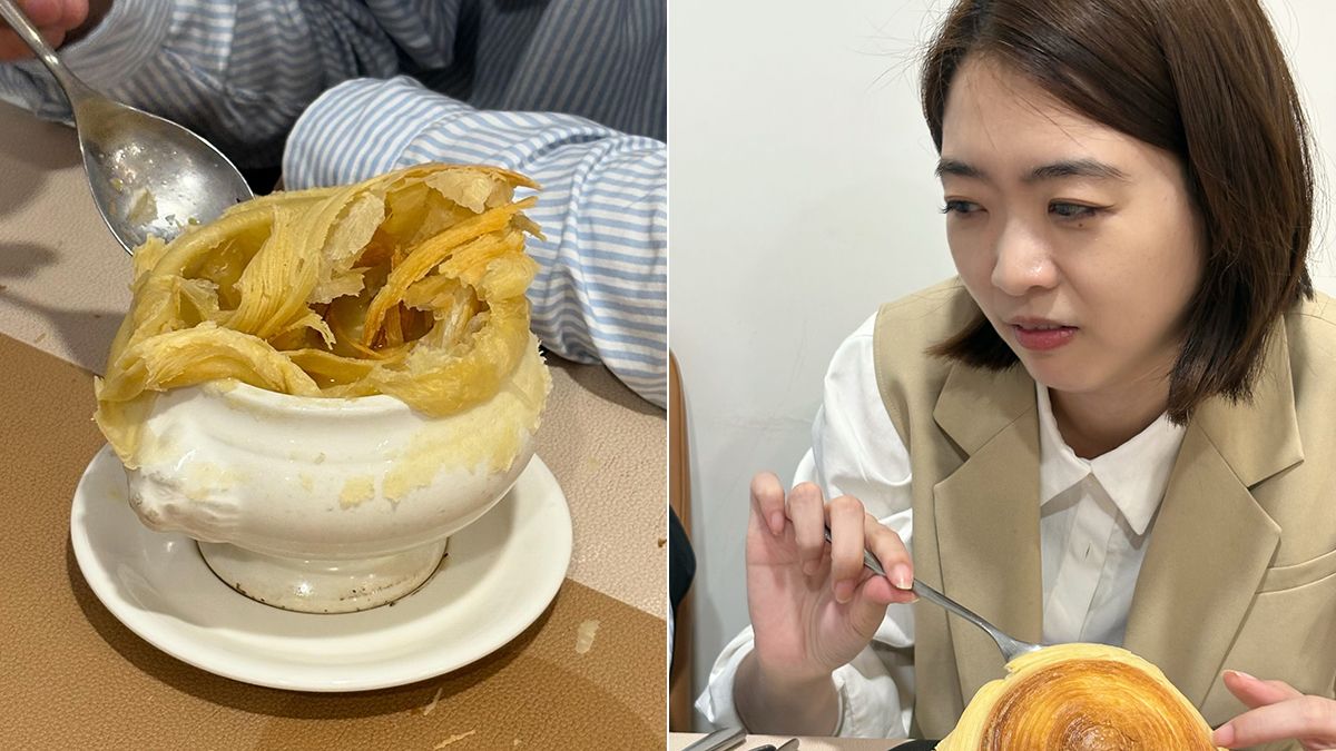 酥皮濃湯攪在一起 迷因圖正妹「嫌棄臉」吐槽錯誤吃法