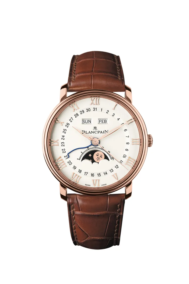 孫鍾元所配戴的Blancpain Villeret系列全日曆月相腕錶，99萬6000元。品牌提供