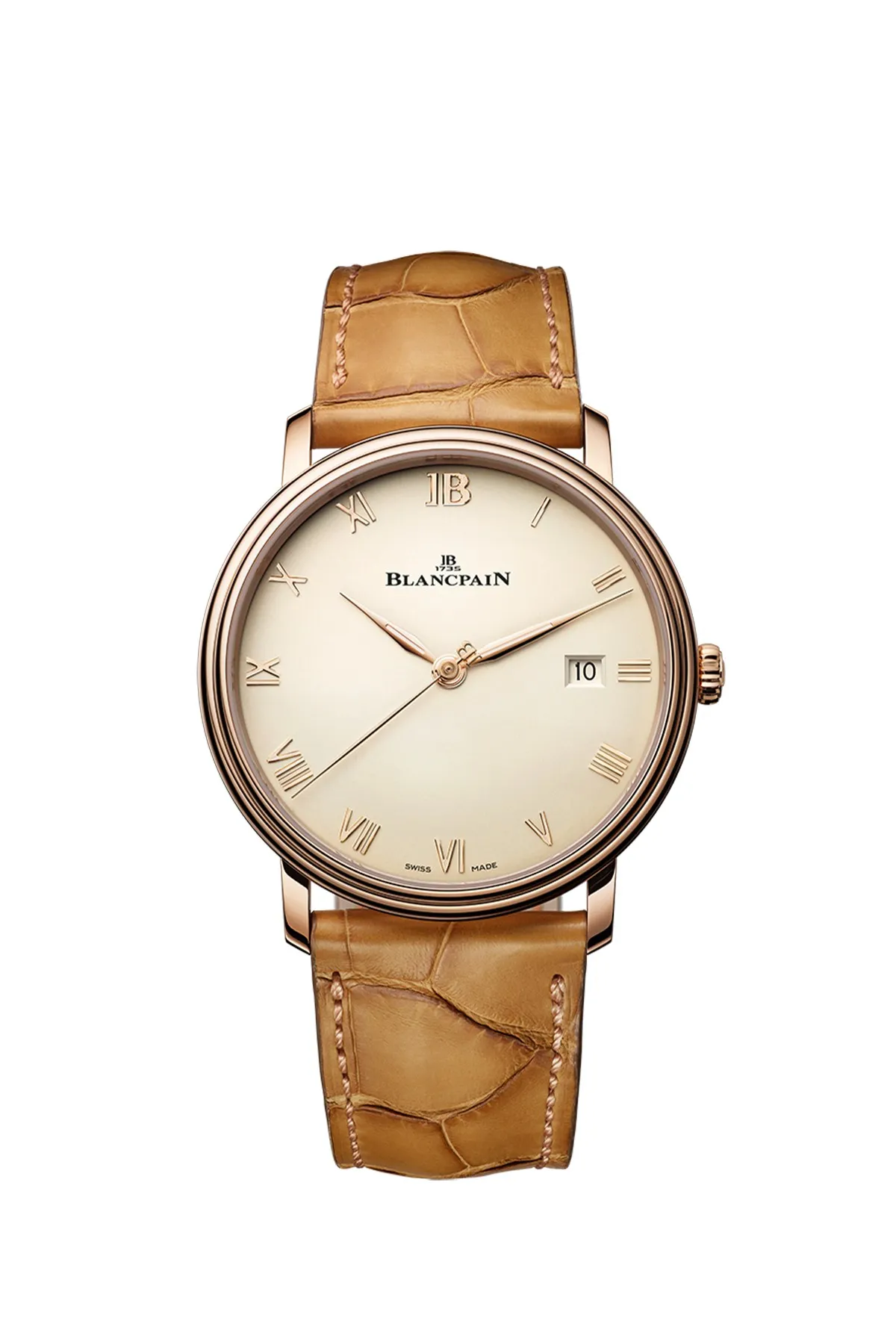 BLANCPAIN Villeret系列超薄腕錶，76萬9000元。品牌提供