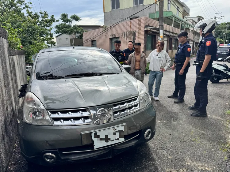 吳男強行開走鄰居小客車被逮。竹東警分局提供