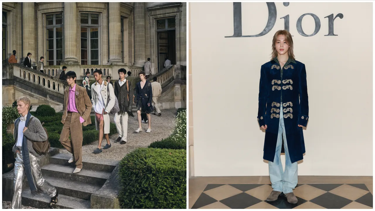 Dior 2027春夏男裝是一場在深夜結束、徹底釋放自由的時尚派對，防彈少年團Jimin當起長髮貴公子。品牌提供