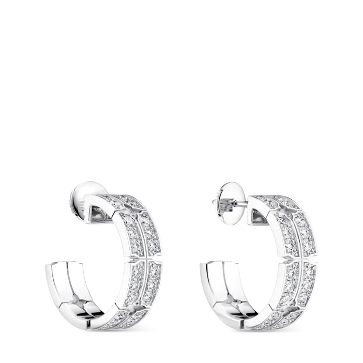 期間限定店獨家Tumbler大型耳環，白K金配鑽石，78萬5000元。品牌提供