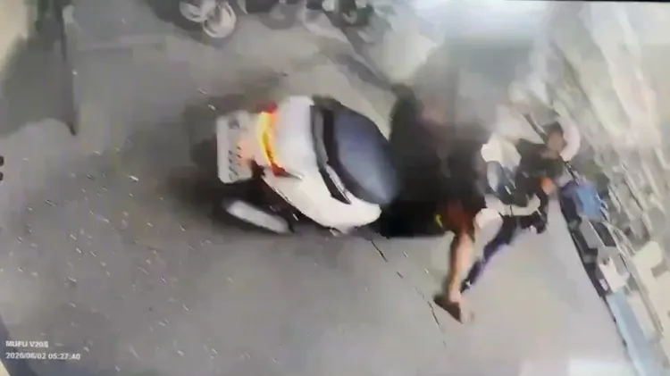 林男毒駕衝撞警員，所幸最終仍被壓制逮捕。翻攝照片