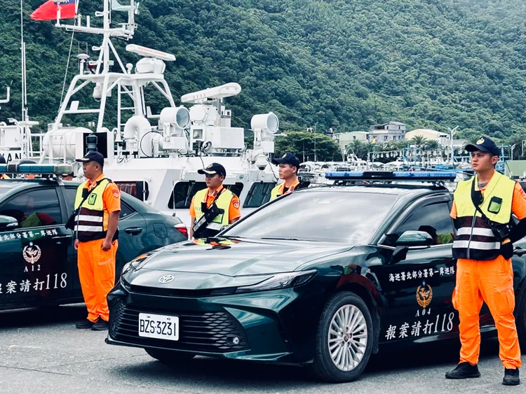海巡署異地同步3處舉行誓師大會。翻攝畫面