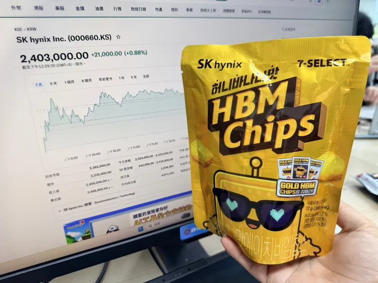 在黃仁勳與記憶體熱潮加持下，HBM Chips銷量倍數成長，甚至出現缺貨現象。資料照