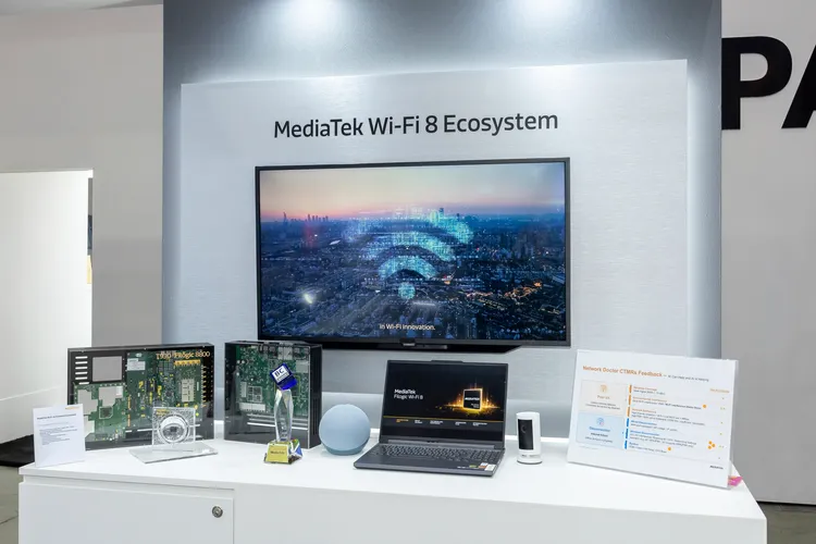 聯發科技Filogic 8800展出全球首款能跨世代互通的Wi-Fi 8晶片組。公司提供