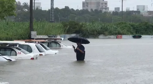 強降雨太狂！滯洪池裝不下　台南仁德淹水慘況曝光