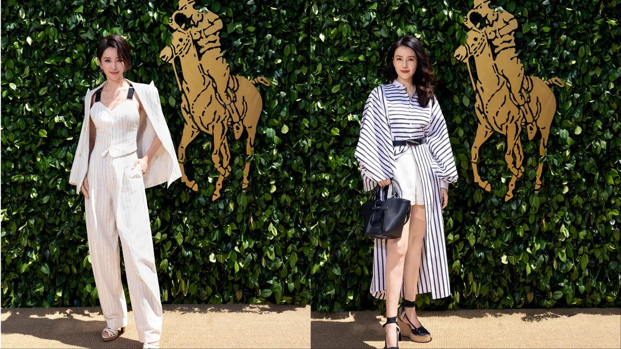李冰冰（左）、高圓圓（右）現身Ralph Lauren馬球盃。品牌提供