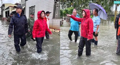 屏東暴雨淹水14:00起停班課　縣長周春米涉水喊：非常抱歉！