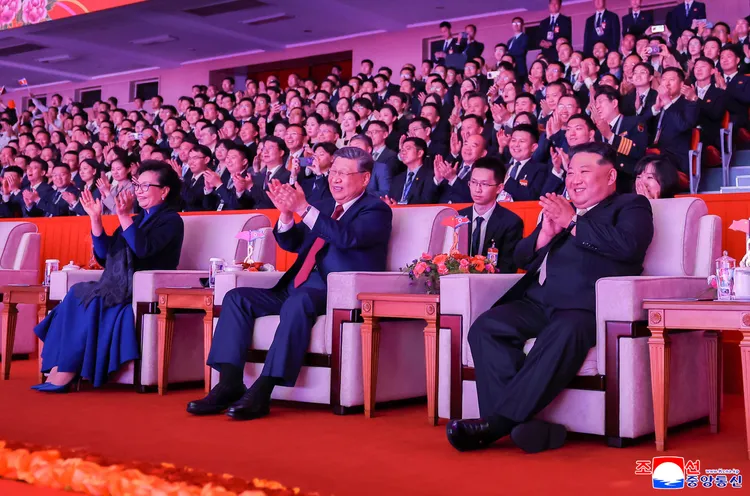 彭麗媛眼鏡造型。美聯社