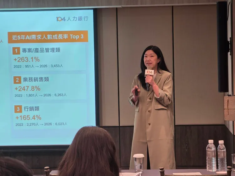 104人力銀行旗下「104學習」今發布《104 AI人才趨勢報告》。104人力銀行提供