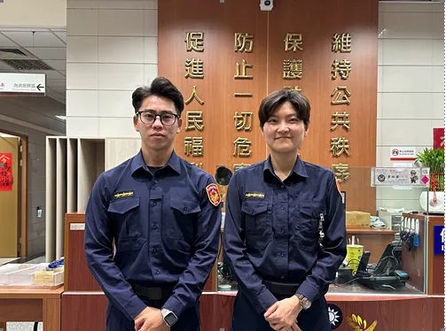 文林派出所警員左照曾啟彰、右照黃亭瑄。翻攝畫面