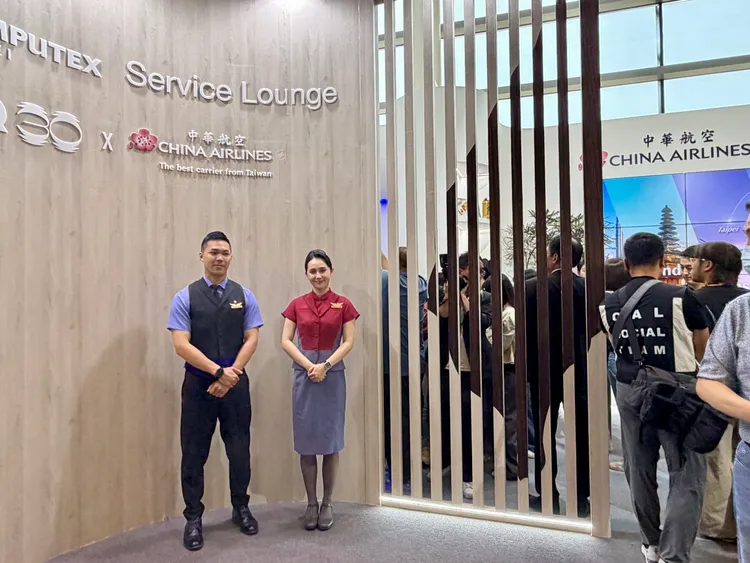 華航COMPUTEX Service Lounge展場。莊偉祺攝