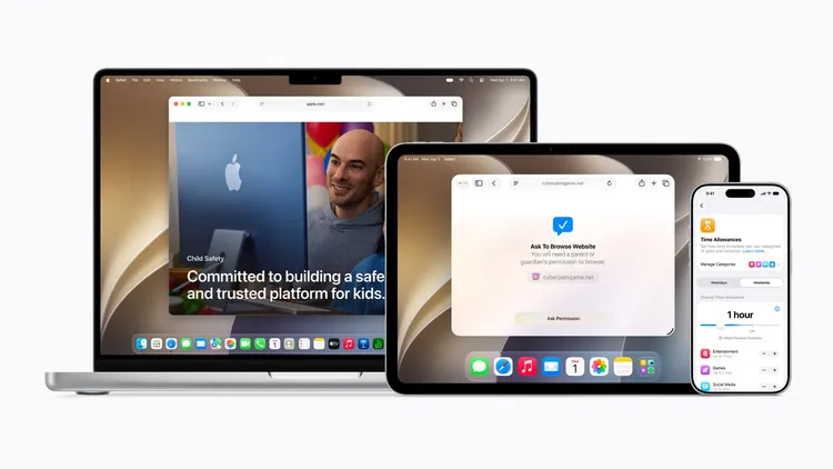 iOS27將強化兒童安全與家長監護功能，家長可審核孩子瀏覽網站、新增聯絡人與下載app，並管理螢幕使用時間。Apple提供
