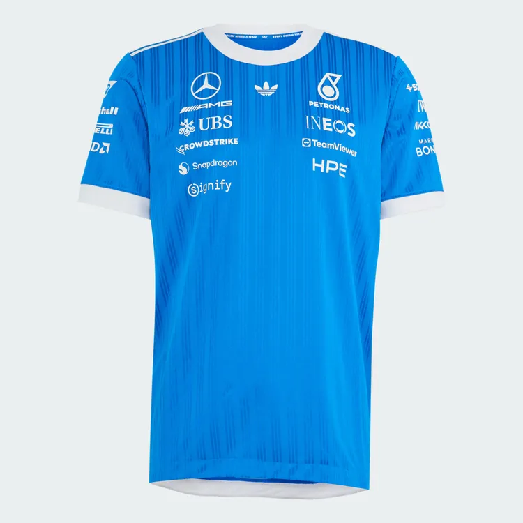 adidas「Blue Wonder」聯名系列專業款賽車手短袖上衣，4090元。品牌提供