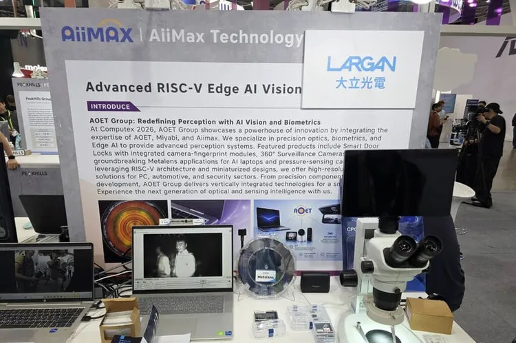 大立光低調與先進光借了攤位一角參展COMPUTEX。中央社