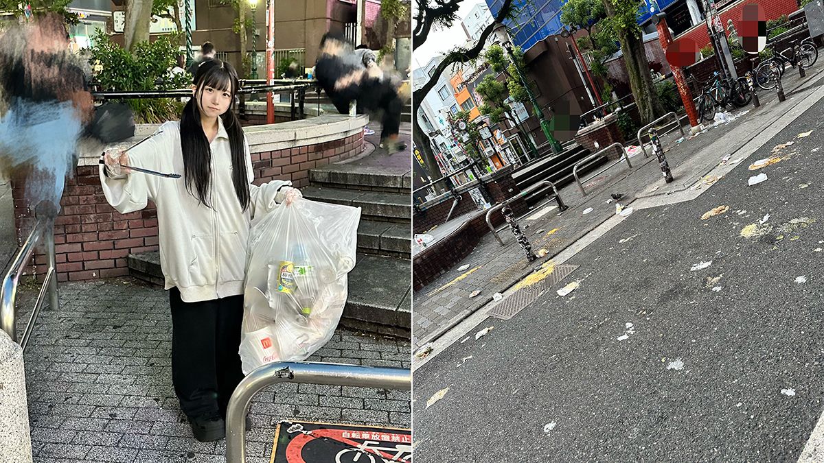 日本街頭超乾淨? 女偶像曝「我一天沒幫撿垃圾」就變這樣