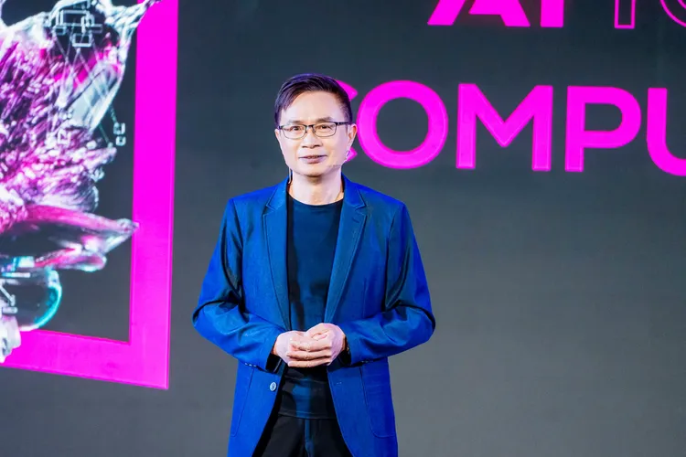 外貿協會董事長黃志芳今於COMPUTEX 2026開幕典禮致詞，強調AI創新與智慧科技發展願景。貿協提供
