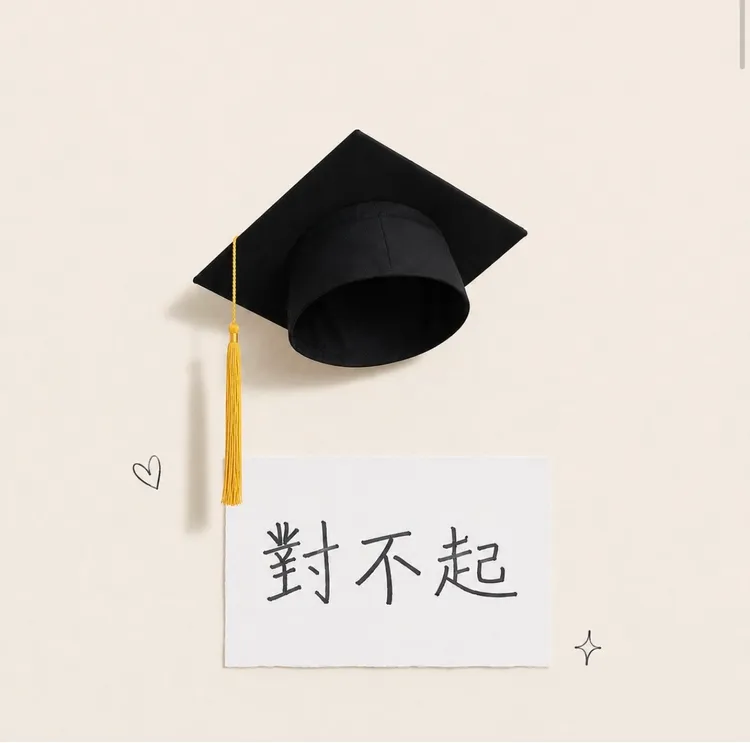 孫淑媚為碩士帽戴法出錯而道歉。翻攝IG