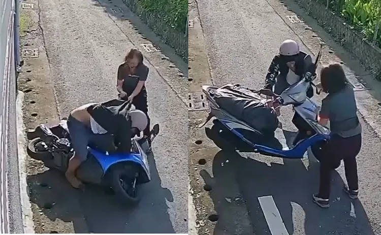 羅姓阿嬤奮起抵抗，力退年紀可以當她兒子的洪男，還用帶子教訓對方一頓。翻攝照片