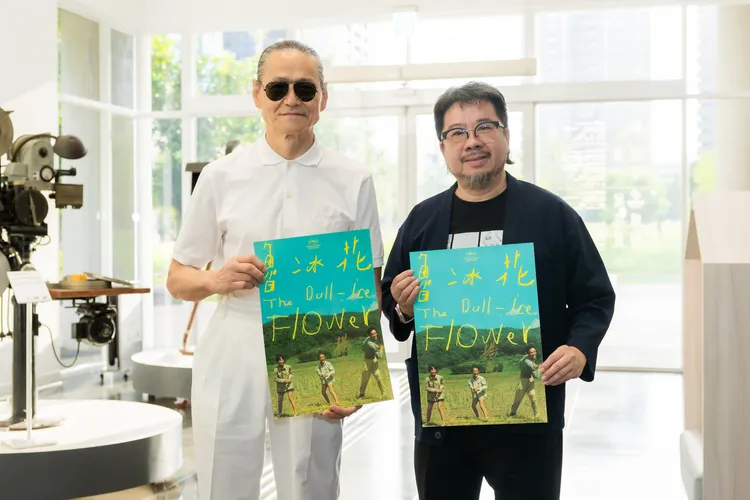 導演楊立國到國家電影及視聽文化中心拜訪董事長褚明仁。國家電影及視聽文化中心提供