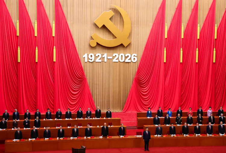 中共在北京人民大會堂舉行黨慶大會。路透社