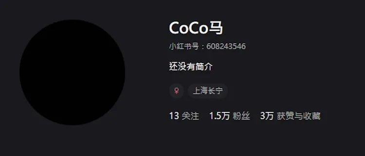 Coco小紅書的頭像換成「全黑圖」，明顯是在對謝賢表達哀悼之意。