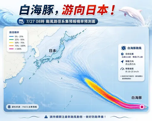 熱帶洋面三颱並存！白海豚發展神速　日本估3天內轉強颱