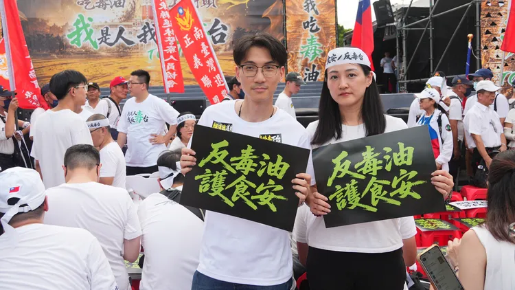 今天凱道抗議現場民眾。彭欣偉攝