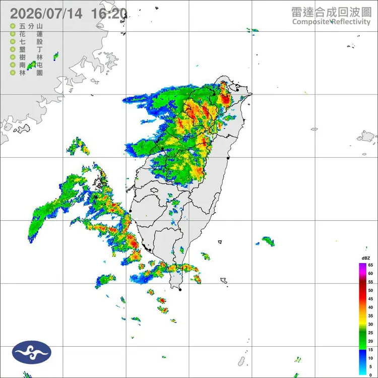 近日對流雲系發展旺盛，午後易有短延時強降雨，山區請慎防坍方、落石及溪水暴漲。中央氣象署