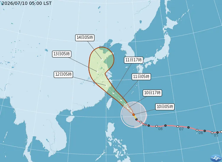 巴威移動速度出現偏慢跡象，恐讓風雨影響時間拉長。中央氣象署