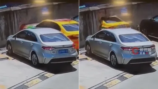 轎車撞牆竟「絲滑穿牆而過」　網傻眼：九又四分之三停車場