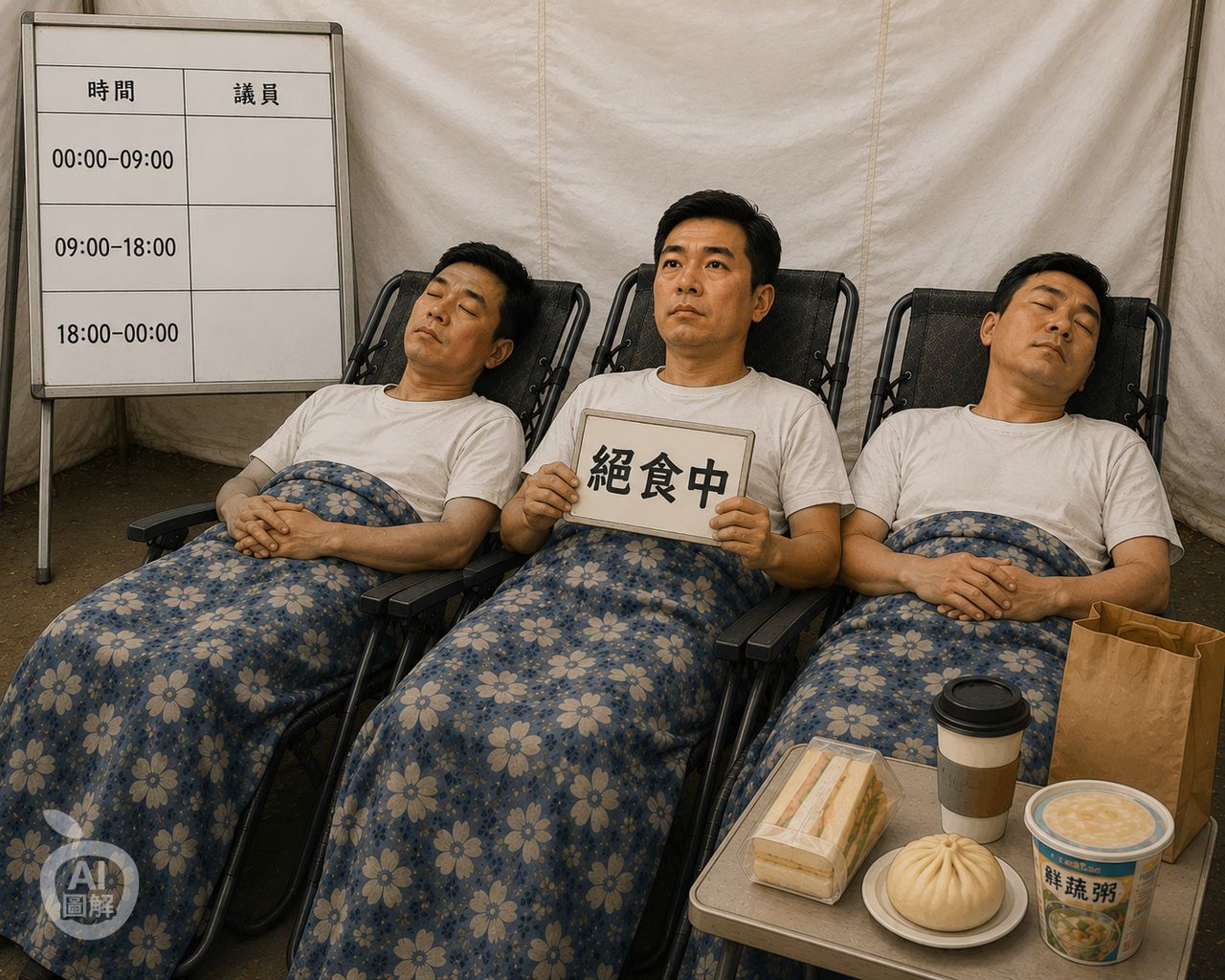 AI圖解|接力絕食還是接力演戲?